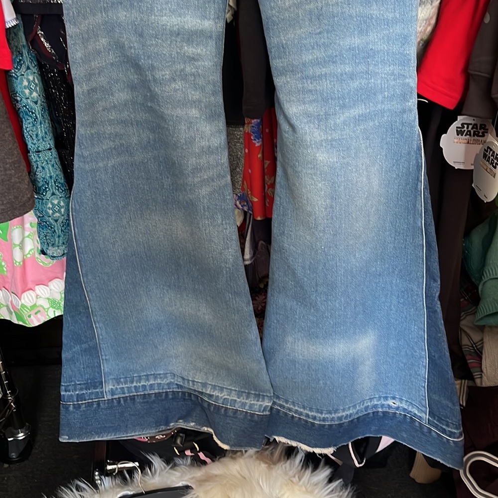 Free People Bell Bottom, Patchwork Jeans - image 6